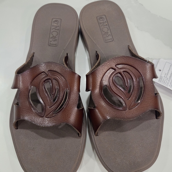 Brown Slide Sandals - Picture 3 of 4